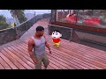 shinchan and franklin s house saved from biggest tsunami ever in gta 5