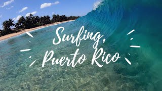 Surfing in crystal clear beach at Arecibo, Puerto Rico gopro 4k