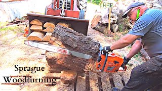 Woodturning - Roughing out Marathon From Logs to Rounds