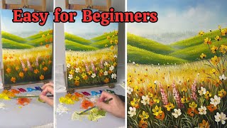 How to Paint a Vibrant Wildflower Meadow | Acrylic Painting Tutorial #322