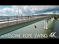 Awesome Rope Swing off a 60ft Bridge - 4K