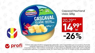 La Profi găsești o mulțime de oferte! Acum ai Cașcaval Hochland clasic 325g la un pret special.