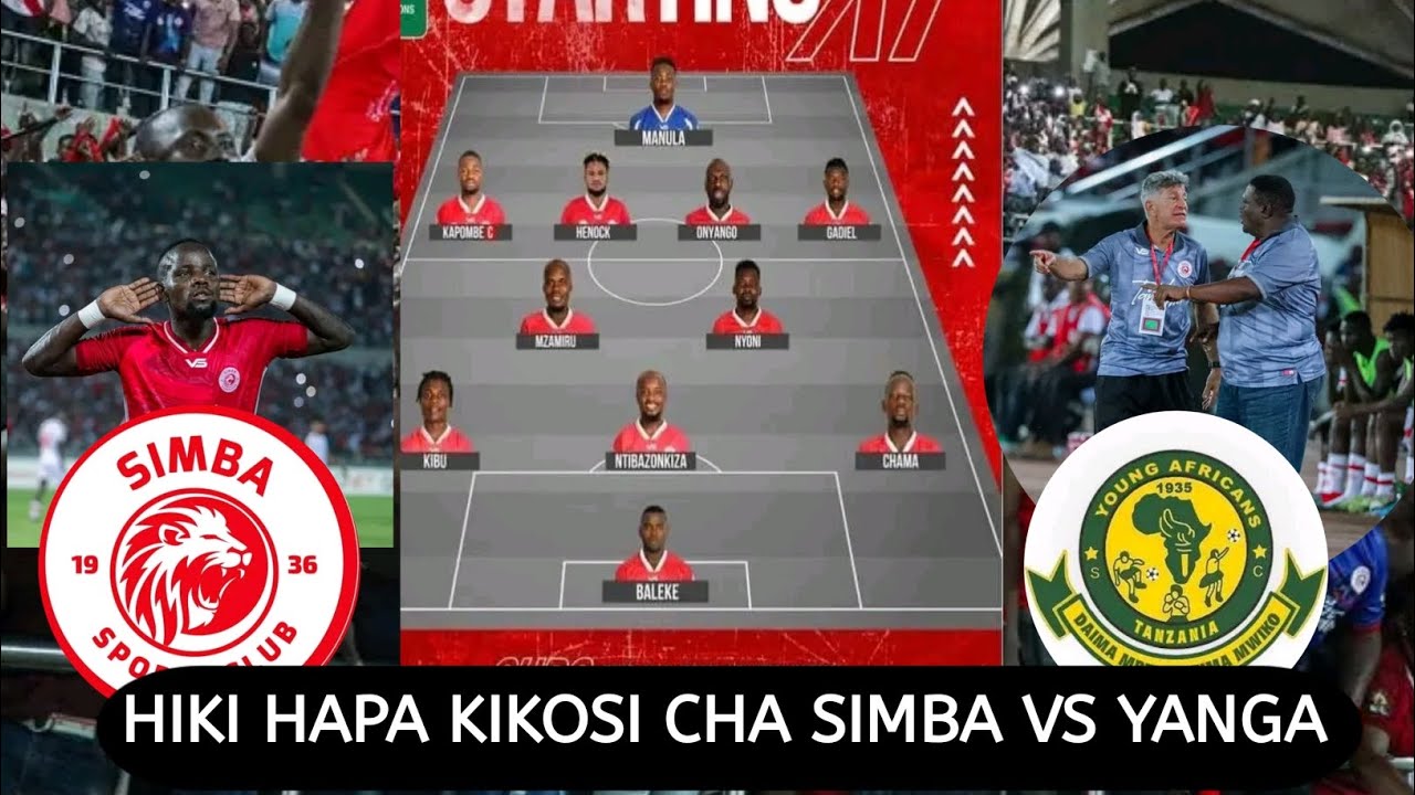 NOW🔴: TAZAMA KIKOSI CHA SIMBA KITAKACHOANZA LEO ZIDI YA YANGA - YouTube