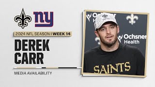 Derek Carr on Taysom Hill injury, Giants defense | New Orleans Saints