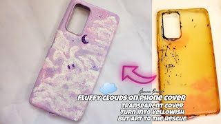 Let's paint on Mobile cover|Aesthetic printrest fluffy clouds painting diy