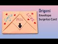 DIY Pull Tab Origami Envelope Card // Surprise Massage Card - craftUP