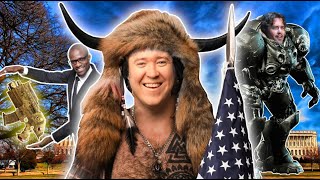 A CLASSIC Political Cast (Peek White Culture) - Young Bull Storming The Capitol With His Shaman