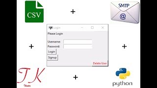 Login panel to send emails and create database | Python GUI