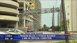 Crane collapses on apartment building during severe weather near downtown Dallas