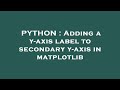 PYTHON : Adding a y-axis label to secondary y-axis in matplotlib