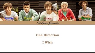 One Direction - I Wish with Colour Coded Lyrics