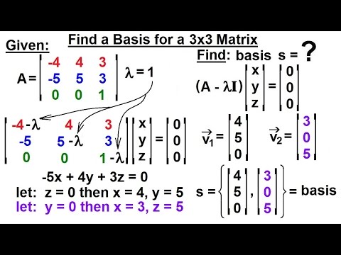 Linear Algebra: Ch 3 - Eigenvalues And Eigenvectors (13 Of 35) Basis ...