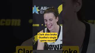 Caitlin Clark breaks Hannah Stuelke's single game record #iowahawkeyes #shorts #caitlinclark