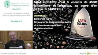 Les océans : de l’origine de la vie à l’utilisation des bioressources marines par Dominique Job