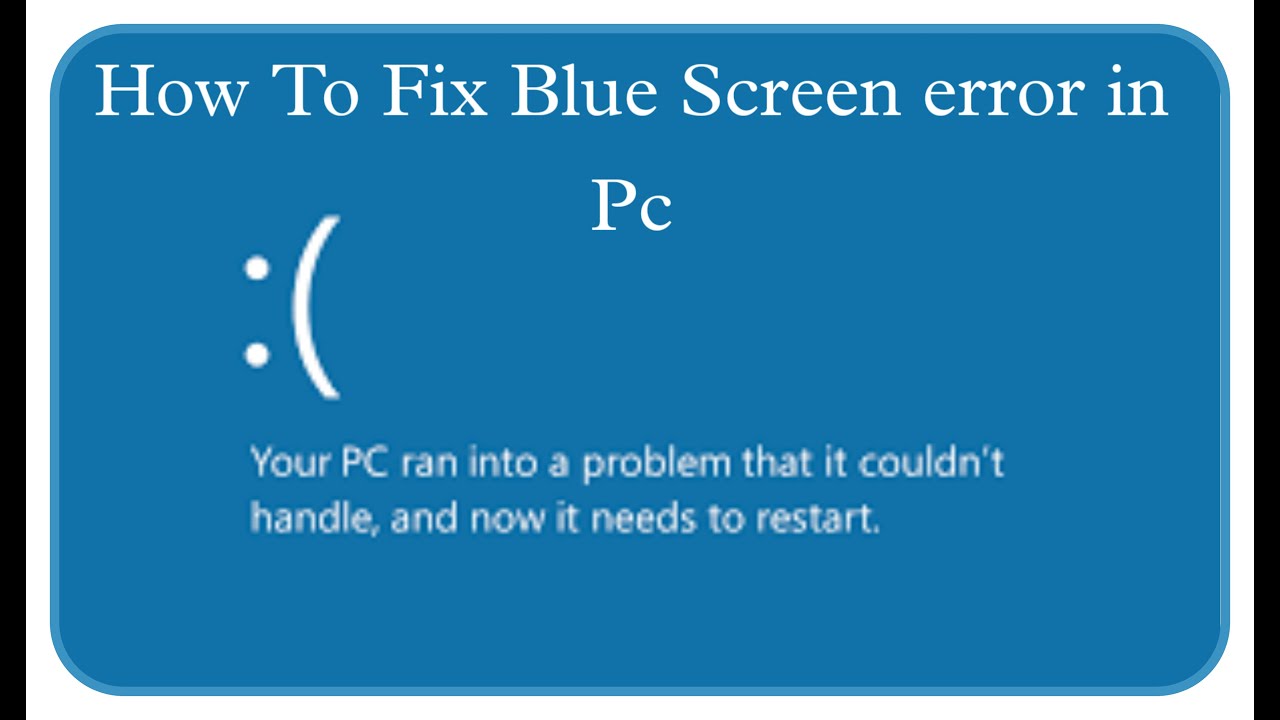 How To Fix Blue Screen Death Error In Pc | Blue Screen Fix Error In ...