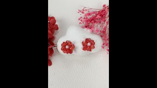 二重花のレジンピアス【PandaHall手作りレシピ】#shorts  #diy #handmade #autumn #resin #earrings #pierre