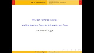 1. Machine Numbers Computer Arithmetic and Errors