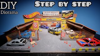 How to make garage for toy car Hot Wheels Matchbox from cardboard.