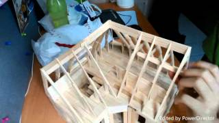 Attic Roof Popsicle sticks(Time lapse) Part 1
