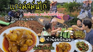 EP.536 Massaman Chicken Curry, very tasty, you must try it. Picking potatoes at mom’s garden.