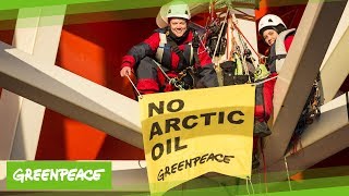 No Arctic Oil! Greenpeace-Aktivisten protestieren gegen Gazprom-Tanker