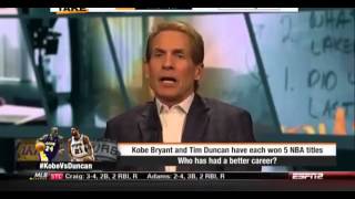 Espn First Take Better Career Tim Duncan or Kobe Bryant !