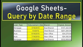 Google Sheets Query by Date Range