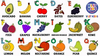 Fruit Names A to Z in English | Fun ABC Alphabet Fruits Vocabulary for Kids