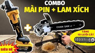 Combo Máy mài pin và lam xích gắn máy mài (tặng 10 lưỡi cắt cao cấp) - Giá cả bộ 1.250k bao ship