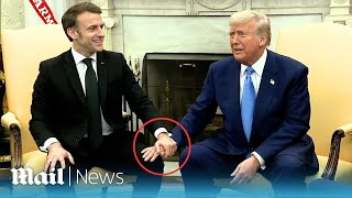 Macron slaps Trump's knee and corrects him over funding for Ukraine during state visit