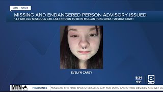 Missing and Endangered Person Advisory issued for 13-year-old Missoula girl