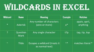 How to Use Wildcards in Excel