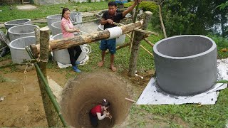 Girl Living Off The Grid and Built Deep Hole Water Well 2025 - Start to Finish Buld House For Dog