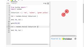 Python Turtle - Picking a RANDOM string / colour