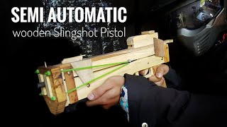 How To Make The Most Compact Wooden Slingshot Pistol With Magazine? | Simple Mechanism | DIY |