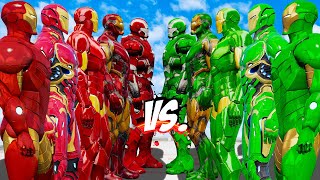 TEAM IRON MAN VS TEAM GREEN IRON MAN - IRON MAN BATTLE - EPIC SUPERHEROES WAR