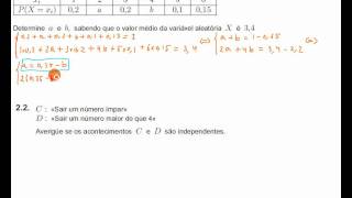 Tabela de Distribuição e Acontecimentos Independentes