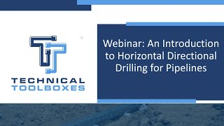 Horizontal Directional Drilling HDD Feasibility and Design Procedures Webinar w/ Technical Toolboxes