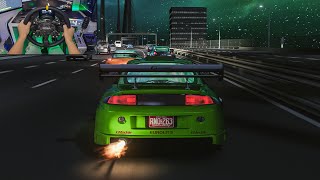 Fast \u0026 Furious Convoy Mitsubishi Eclipse \u0026 RX7 \u0026 350Z - Assetto Corsa | Moza R16 + Pimax VR