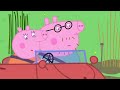 peppa pig rides a tractor