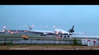 UPS MD-11 Wet Takeoff from Dallas/Fort Worth International Airport [HD]