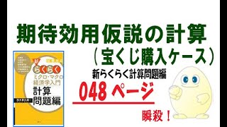 らくらく経済学入門 「計算問題編」Ｐ48 期待効用仮説の計算問題（3） 宝くじ購入のケース