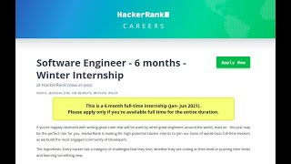 HackerRank Winter Internship