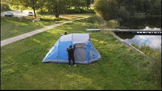 التخييم في مكان الجديد مع الخيمة كبيرة  #camping #التخييم