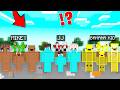 JJ Family vs Mikey Family vs Banana Kid Family SECRET UNDERGROUND BASE Battle in Minecraft Maizen!