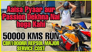 MAJOR Service HONDA CBR1000RR REPSOL @50,000 kms😱 SERVICE COST WILL BLOW YOU 🤯 PROBLEM SOLVED #viral