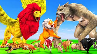 Giant Lion Amazing Story | उड़ने वाला शेर रोबोट विशाल भेड़िए हमला | Sher Ki Kahani | Animals Story.