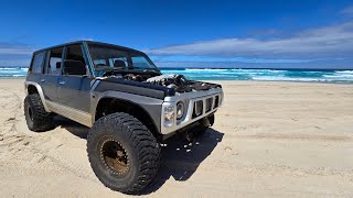 Bornholm Beach with a twin turbo LS3 GQ PATROL!!!