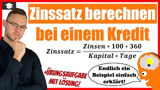 Zinssatz berechnen bei einem Kredit Beispiel einfach erklärt