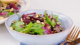 Salade met geroosterde bieten, balsamico en hazelnoten - Allerhande